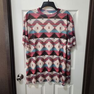 Southern Stitch 2XL Southwestern Aztec Print Lined Tunic Top Boho Western Plus